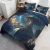 GKPLY Fantasy Comforter Cover, Mushrooms Duvet Cover Set, Mysterious Blue Bedding & Home Decor, Zipper & Ties, Reversible Print Comforter Set & 2 Pillow Cases, California King view 3