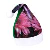 BWQMNT Christmas Hat Flower Purple Butterfly Xmas Hat White Plush Santa Hats for Adults for New Year Party view 1