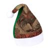 BWQMNT Christmas Hat Old Rooster Illustration Xmas Hat White Plush Santa Hats for Adults for New Year Party view 1