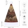 BWQMNT Christmas Hat Old Rooster Illustration Xmas Hat White Plush Santa Hats for Adults for New Year Party view 2