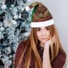 BWQMNT Christmas Hat Old Rooster Illustration Xmas Hat White Plush Santa Hats for Adults for New Year Party view 4