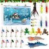 - 24 Days Christmas Countdown, Lure Tackle Kit, Dad Boyfriend Teens Gift, Men Fisherman Stream Lake, River Trout Bass Gear, Freshwater Saltwater Set view 1
