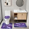 4 Piece Dragon Shower Curtain Set with Non-Slip Rugs, Toilet Lid Cover, Bath Mat Purple Lightning Storm Dragon Fantasy Bathroom Decor with 12 Hooks, 72 x 72 Inch view 3