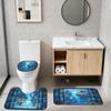 4 Piece Underwater Shower Curtain Set with Non-Slip Rugs, Toilet Lid Cover, Bath Mat Fantasy Ocean City Coral Reef Window View Bathroom Decor with 12 Hooks, 72 x 72 Inch view 3