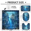 4 Piece Underwater Shower Curtain Set with Non-Slip Rugs, Toilet Lid Cover, Bath Mat Fantasy Ocean City Coral Reef Window View Bathroom Decor with 12 Hooks, 72 x 72 Inch view 4
