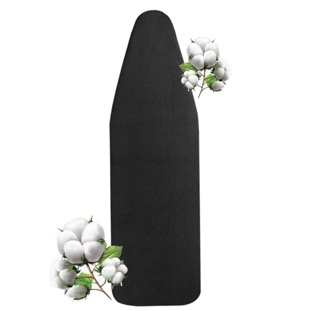 LARAKVEAKV Iron Board Cover Elastic Replacement Cover for Iron Board, Drawstring Tightening Ironing Board Cover and Pad 32x12 36x13 43x14 45x15 54x15 Iron Pad Covers(Black,140x50cm/55x19in)