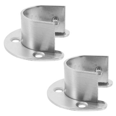 Closet Rod Support 12pcs Stainless Steel Closet Rod Brackets Curtain Shower Reliable Performance Longlasting Open Type Wardrobe Bracket Holder for Balcony Drying Racks Bathroom