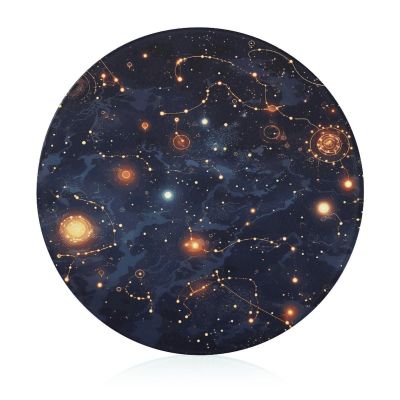 Star Constellation Map Glass Cutting Board Lasting Non-Scratch 7.9 Inch Round Tempered Glass Decorative Printed Chopping Boards For Kitchen Countertop
