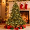 LAMPHOME 4FT Pre-Lit PE/PVC Tree - 150 UL Lights, 673 Tips, 3-Part Hinged, Metal Stand for Holiday Decor view 1