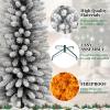 LAMPHOME 7FT Flocked PVC Pencil Tree - 469 Slim Tips, Wrap Design, Metal Stand for Small-Space Xmas view 2