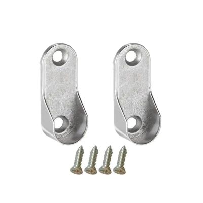 Closet Rod Holders 100Pcs Oval Wardrobe Tube Support Bracket Clothes Hanging Rod Holder for Shelf Shower Curtain