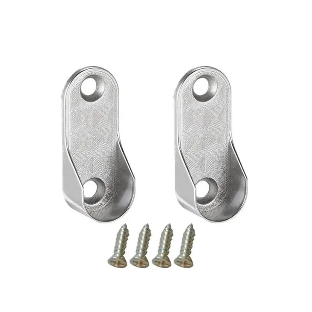 Closet Rod Holders 100Pcs Oval Wardrobe Tube Support Bracket Clothes Hanging Rod Holder for Shelf Shower Curtain