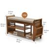 Farmhouse Shoe Bench, 2-Tier Storage with Padded Seat for Entryways, Bedrooms & Bathrooms view 2
