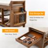 Farmhouse Shoe Bench, 2-Tier Storage with Padded Seat for Entryways, Bedrooms & Bathrooms view 4