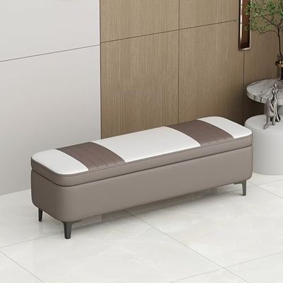 Elegant Gray Shoe Bench with Cushioned Seat Entryway Storage nizer End of Bed Shoe Rack for Hallway and Entrance