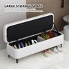 Elegant Gray Shoe Bench with Cushioned Seat Entryway Storage nizer End of Bed Shoe Rack for Hallway and Entrance view 4