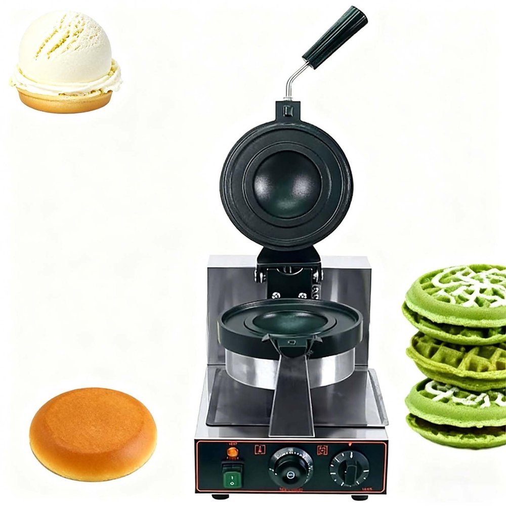 SIEEOUR Stainless Steel Burger Press Machine & Hamburger Sandwich Press, Ufo Burger Maker, Ice Cream Waffle Maker With Adjustable Time And Temperature Control,For Restaurant,Food Truck(Single head)