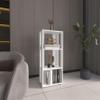 SUHYNIN 39" Modern 4-Tier Freestanding Storage Cabinet, Accent Storage Cabinet with Easy Assembly, Utility Cabinet with 3 Shelves for Small Spaces, White view 1