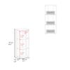 SUHYNIN 39" Modern 4-Tier Freestanding Storage Cabinet, Accent Storage Cabinet with Easy Assembly, Utility Cabinet with 3 Shelves for Small Spaces, White view 3