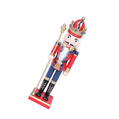 Nutcracker Figurine Puppet Xmas Lifelike Wooden Doll Christmas Decor