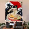 puuiui Funny Frog Tapestry Anime Cool Japanese Tapestry Wall Hanging Japan Wave Large Wall Mural for Bedroom Living Room Office Decor, 59.1 x 59.1 Inch view 2