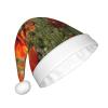 LIXLZH Poppy Flowers Print Christmas Hat For Adults Party Festive Xmas New Year Costume Accessory Holiday view 2