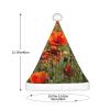 LIXLZH Poppy Flowers Print Christmas Hat For Adults Party Festive Xmas New Year Costume Accessory Holiday view 3