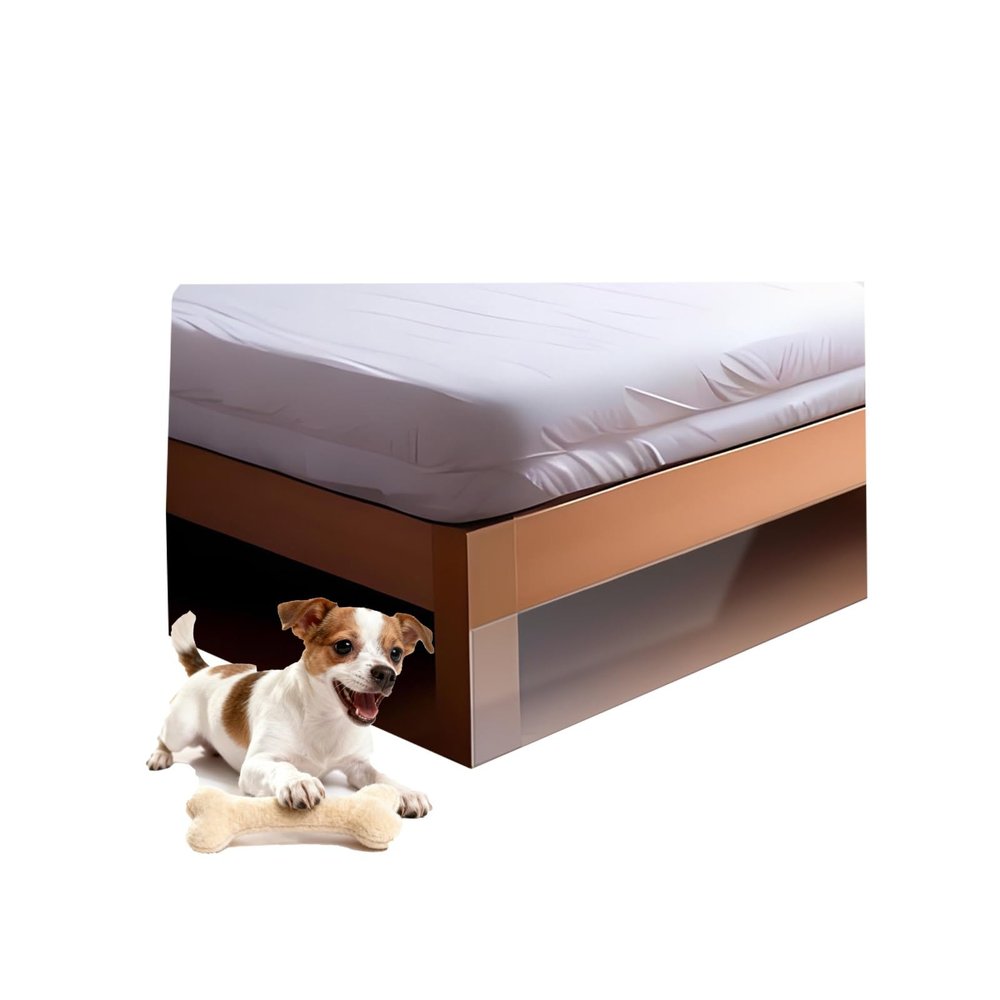 AHUANH Transparent Under Bed Blocker for Pets with Crystal Glue, Dustproof Under Couch Blocker for Pets Reusable for Study, Kitchen(80X 25CM)