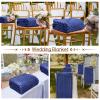 6 Pcs Flannel Throw Blanket Bulk 50 x 60 Inch - 240 GSM Turtle Velvet Jacquard Decorative Blankets Soft Lightweight Bed Throw for Sofa Pet Bed Party Outdoor Wedding Ideas (6, Blue) view 4