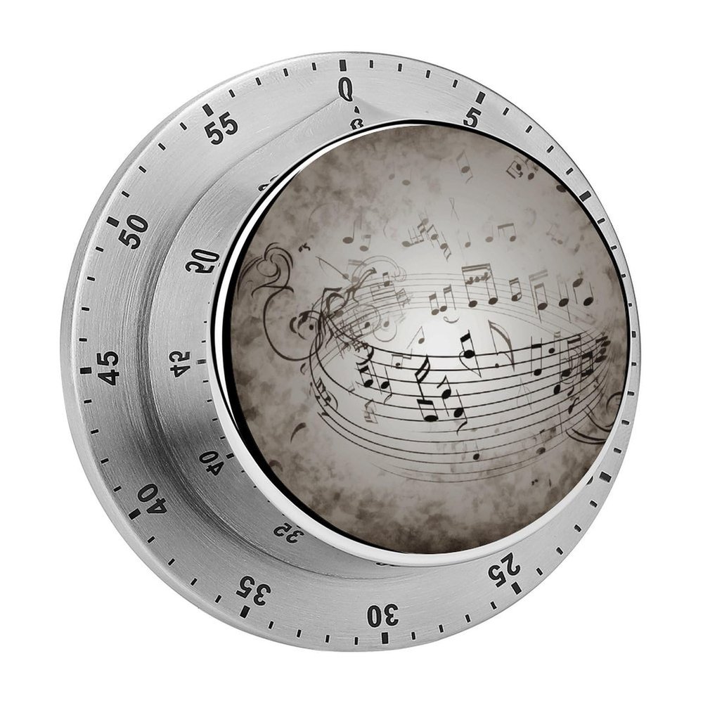 Music Note Wall Timer Magnetic Backing 100% Mechanical Desk Timers Wind Up 60 Minutes Manual Countdown Timers No Batteries Required Kitchen Timer for Cooking