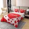 Manfei Happy Valentine's Day Kids Duvet Cover Set Queen Size 100% Cotton,Romantic Love Heart Flowers Room Decor,Modern Fashion Chic Quilt Cover,White Red,2 Pillowcases(No Filler) view 2