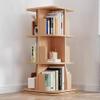 5-Tier Rotating Bookshelf, 360 Stackable Pine Wood Bookcase, Space-Saving Solid Wood Storage Rack, Multi-Functional Floor Standing Display for Small Spaces view 1