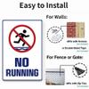 LIZATIC Pool Rules Signs - No Running, 8 x 12 Inches Metal Aluminum Safety Warning Sign for School, Pool, Outdoor and Indoor, Rust Free, Fade Resistant (1PCS-White/Blue) view 3