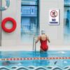 LIZATIC Pool Rules Signs - No Running, 8 x 12 Inches Metal Aluminum Safety Warning Sign for School, Pool, Outdoor and Indoor, Rust Free, Fade Resistant (1PCS-White/Blue) view 4