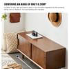 DQSPDBD Wood Shoe Bench - Entryway Storage Rack with Shelves and Cabinets for Living Room, Bedroom, or Entryway view 3