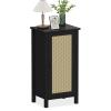 Farmhouse Nightstand, 16 Inch Bedside Table with Drawer for Bedroom, Modern Boho Wood End Table, Storage Accent Table with Sturdy Legs for Living Room, Guest Room view 1