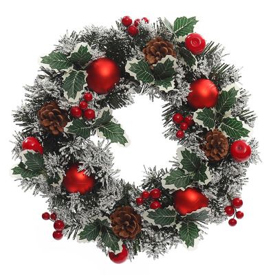 12/16/20-inch Realistic Artificial Christmas Wreath,Flocked Pine Wreath,Perfect for Front Door Christmas Decorations,Suitable Doors,Windows,Mantelpieces,Indoor Outdoor(11.8x11.8in)