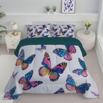 ANALTIRCE White 68" x 86" Duvet, Reversible Coverless Children Boys Girls 2 Duvet, Twin Washable Quilt 7.5 Tog for All Seasons, Cartoons Insects Comforter with 1 Pillowcases