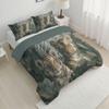 ANALTIRCE Sage Green 68" x 86" Duvet, Reversible Coverless Children Boys Girls 2 Duvet, Twin Washable Quilt 7.5 Tog for All Seasons, Abstract Banana Leaf Comforter with 1 Pillowcases view 2