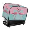 4 Slice Tropical Toaster Cover,Summer Pink Flamingos On Turquoise Small Kitchen Appliance Bread Machine Cover with Pockets,Dust & Fingerprint Protection view 1