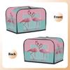 4 Slice Tropical Toaster Cover,Summer Pink Flamingos On Turquoise Small Kitchen Appliance Bread Machine Cover with Pockets,Dust & Fingerprint Protection view 3
