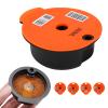 ASHATA Reusable Coffee Pod, Refillable Coffee Filter Capsule with 4 Orange Lids Brush and Spoon for Coffee Makers view 2