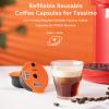 ASHATA Reusable Coffee Pod, Refillable Coffee Filter Capsule with 4 Orange Lids Brush and Spoon for Coffee Makers view 3