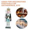 EXAOMBLE Wooden Nutcracker Ornament Christmas Decor Nutcracker Puppet Figurine Traditional Festive Tabletop Decoration for Holiday Home view 2