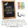 Magnetic Chalkboard Sign Kit - 12x17 Framed Hanging or Tabletop Chalk Board with Easel Stand, Acrylic Markers, Design & Letter Stencils for Chalkboard Art, Kitchen Countertop Menu (Rustic Wood) view 1