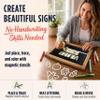 Magnetic Chalkboard Sign Kit - 12x17 Framed Hanging or Tabletop Chalk Board with Easel Stand, Acrylic Markers, Design & Letter Stencils for Chalkboard Art, Kitchen Countertop Menu (Rustic Wood) view 2