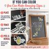 Magnetic Chalkboard Sign Kit - 12x17 Framed Hanging or Tabletop Chalk Board with Easel Stand, Acrylic Markers, Design & Letter Stencils for Chalkboard Art, Kitchen Countertop Menu (Rustic Wood) view 4