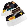 FekiLoot Vinyl Records And Tapes Santa Hat Unisex Adult Warm Santa Hats Classic Interesting Comfort Christmas Cap with Plush Brim And Liner for Christmas New Year Holiday Party Supplies view 1