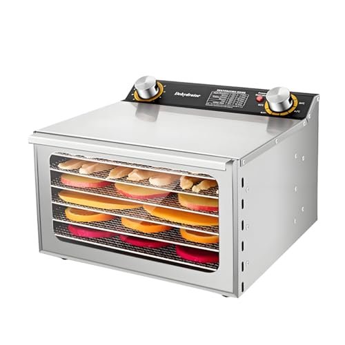 Commercial Freeze Dryer Machine - Electric Dehydrator with 6 Layers, Stainless Steel Grid, 360 Circulation, Adjustable 30-90 Temperature for Home & Business Use