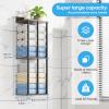 Towel Racks for Bathroom Wall Mounted with Wooden Storage Shelf view 2